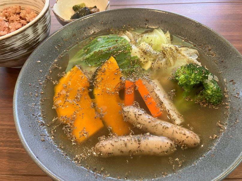 蒸し野菜のスープランチ